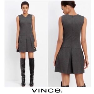 NEW Vince Pleated Gray Point Career Dress